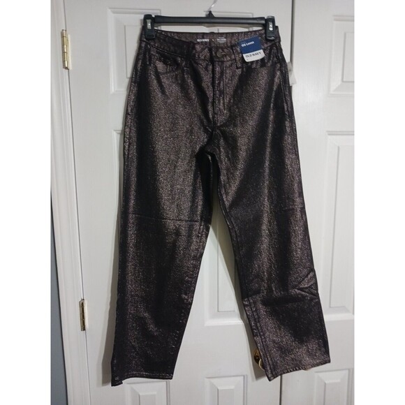 NWT Women's Old Navy High Waisted OG Loose Jeans Size 4 Tall Black Shine $55 - Picture 4 of 8